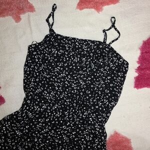 Francescas Black/White Heart Side Slit Dress